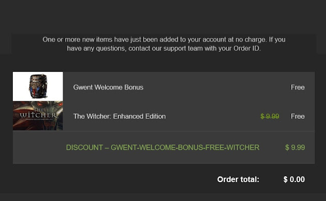 Berlangganan Email GOG Bonus Game The Witcher: Enhanced Edition PC Gratis