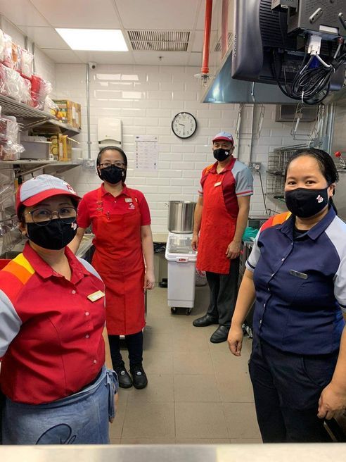 Staff and crew of Jollibee cloud kitchen in Singapore