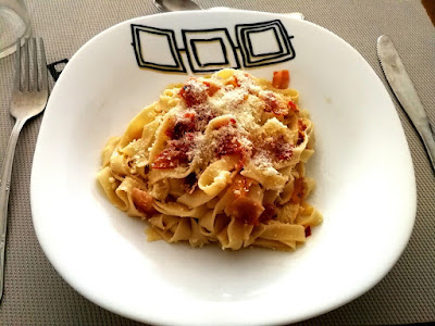 Uns tagliatelle casolans amb salsa carbonara