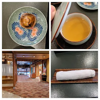 Staying at an onsen ryokan: Hotel Tamanoyu lobby and arrival tea service