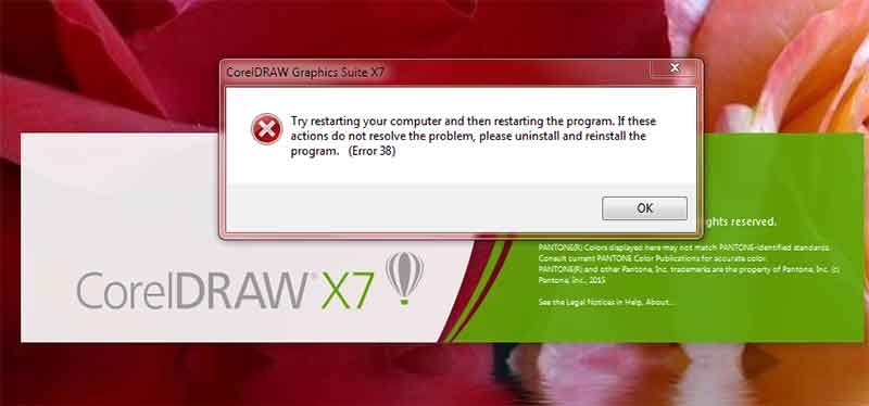 Ошибка 38 смс. Ошибка при запуске корел. ошибка 38:446. com error 38.