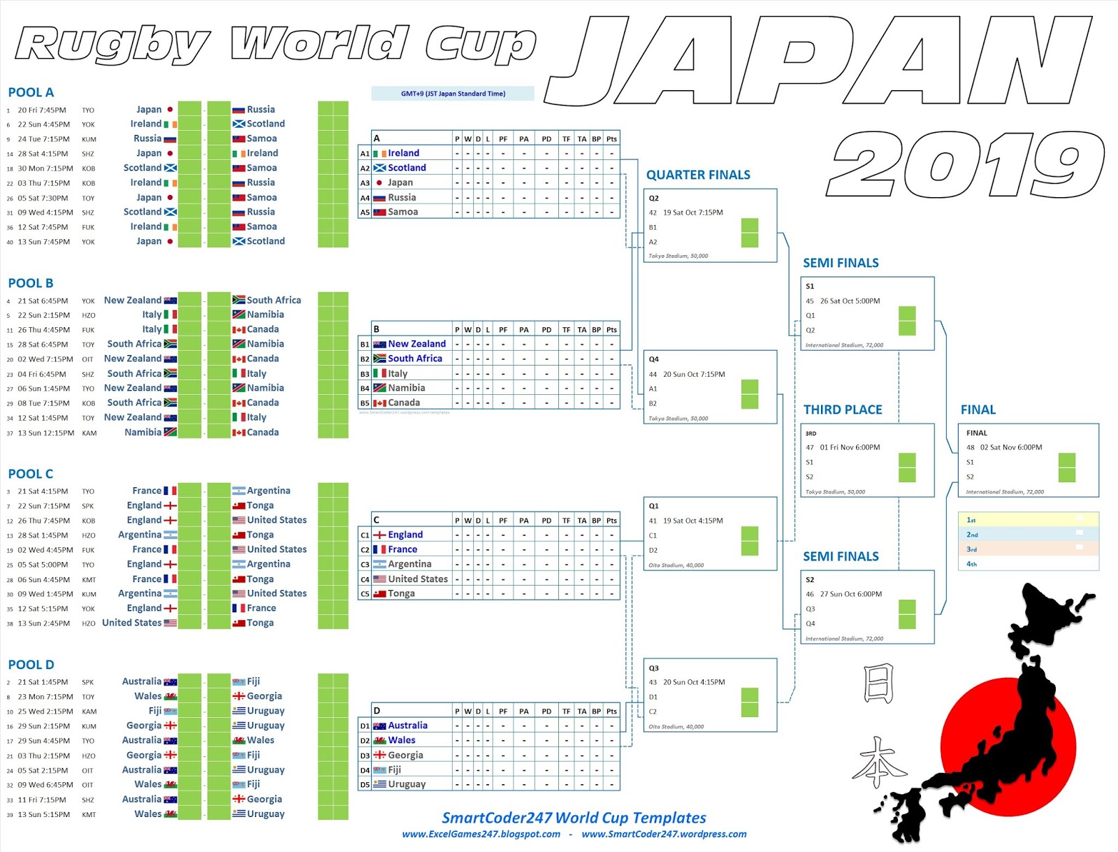 Blank World Cup Wall Chart