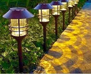 Outdoor pathway lighting.