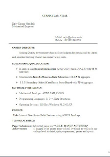 Resume For Job Sample
