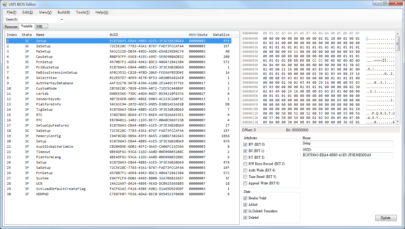 Leon Notes: UEFI BIOS Editor