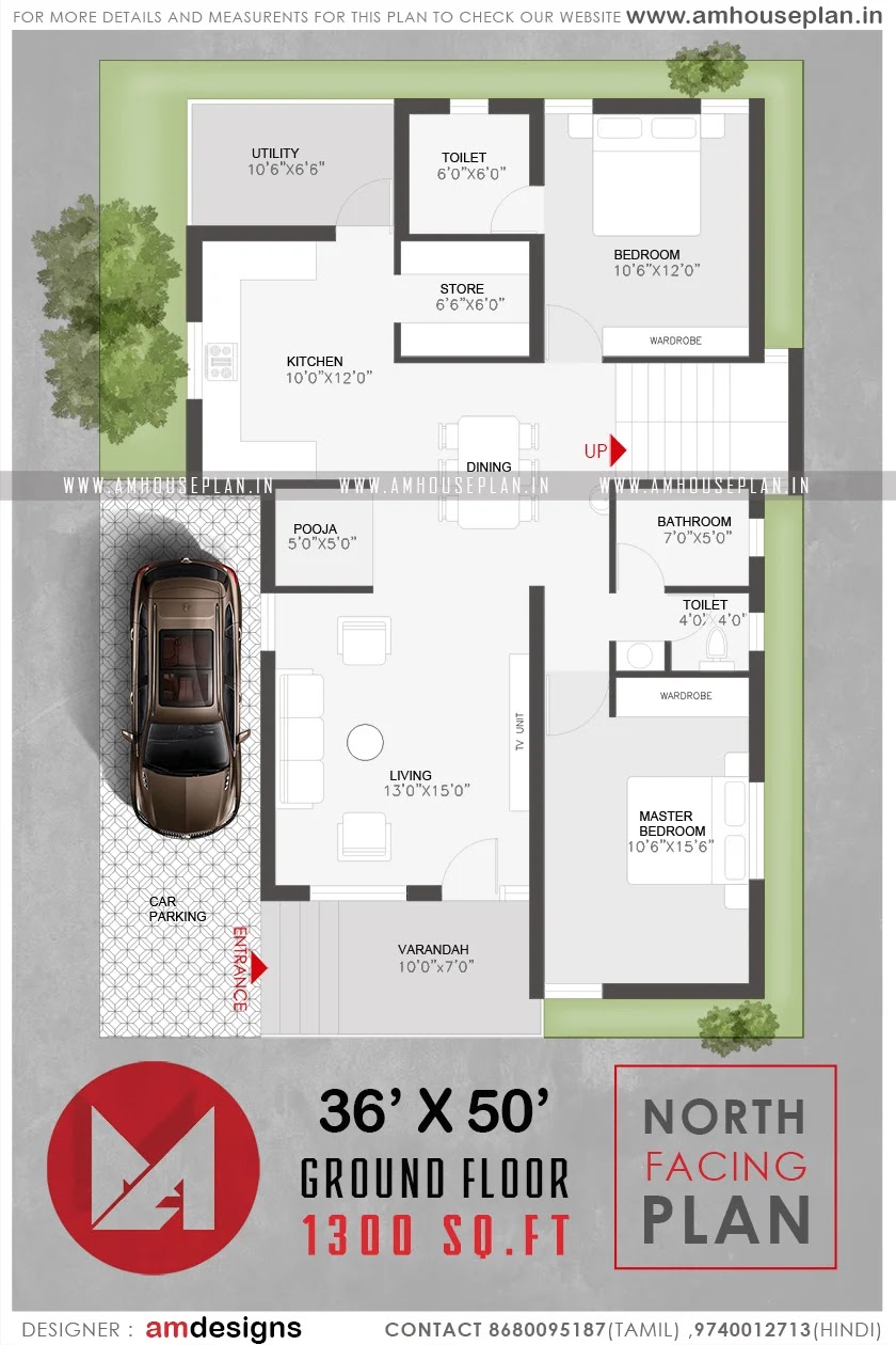 36-x-50-Perfect-indian-house-plan-with-car-parking