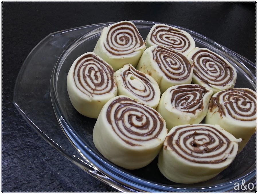 Tarta de rollitos de chocolate