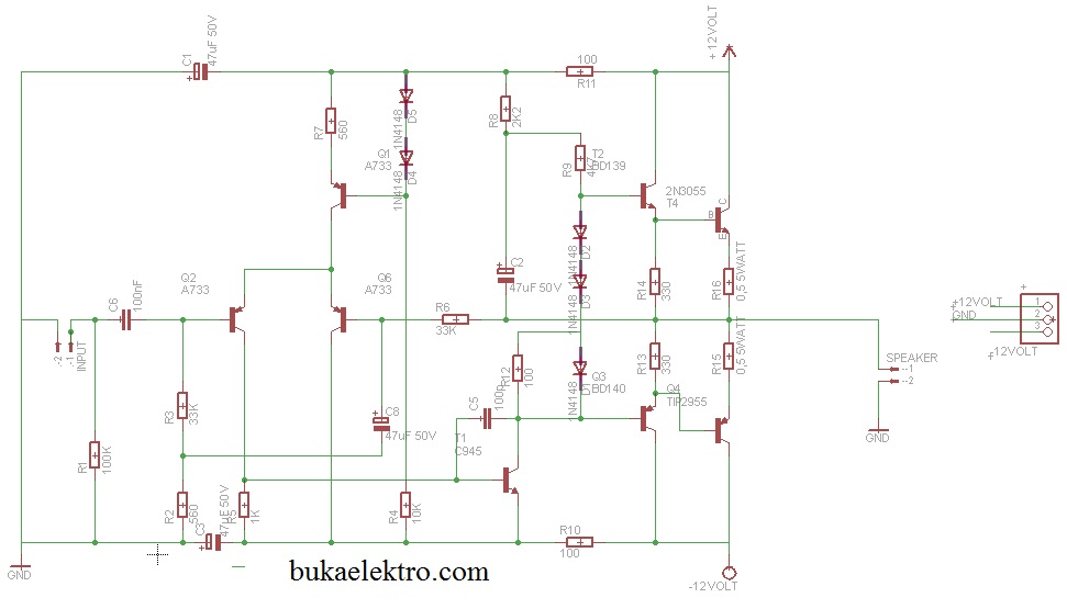 Rangkaian Amplifier OCL 150 Watt Beserta Layout