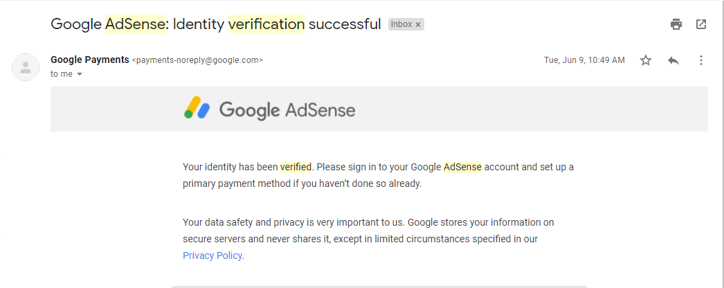 adsense id verification