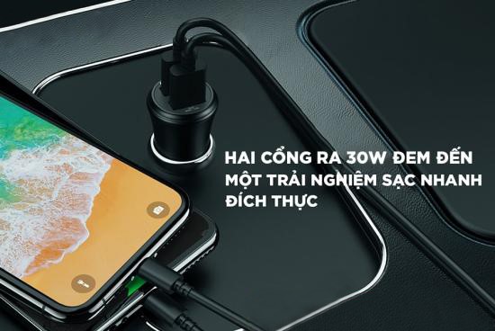 Củ sạc ô tô sạc nhanh QC3.0 RCC-223