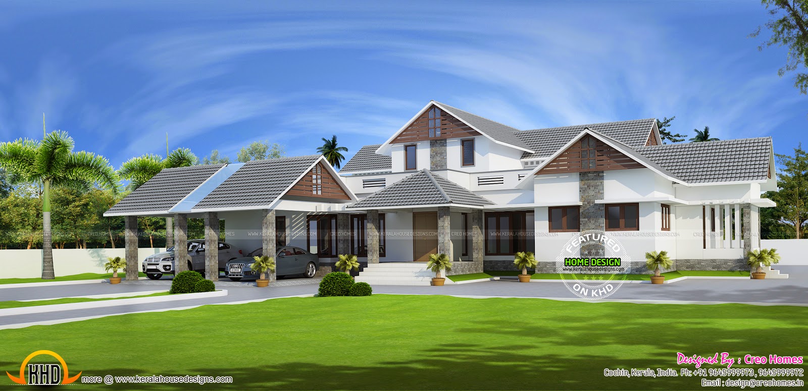 Large single floor house plan - Kerala home design and floor plans ...