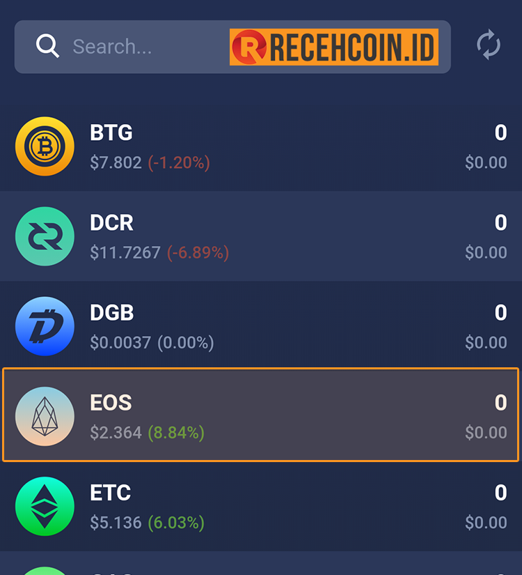 Cara Membuat dan Aktivasi EOS Address RECEHCOIN