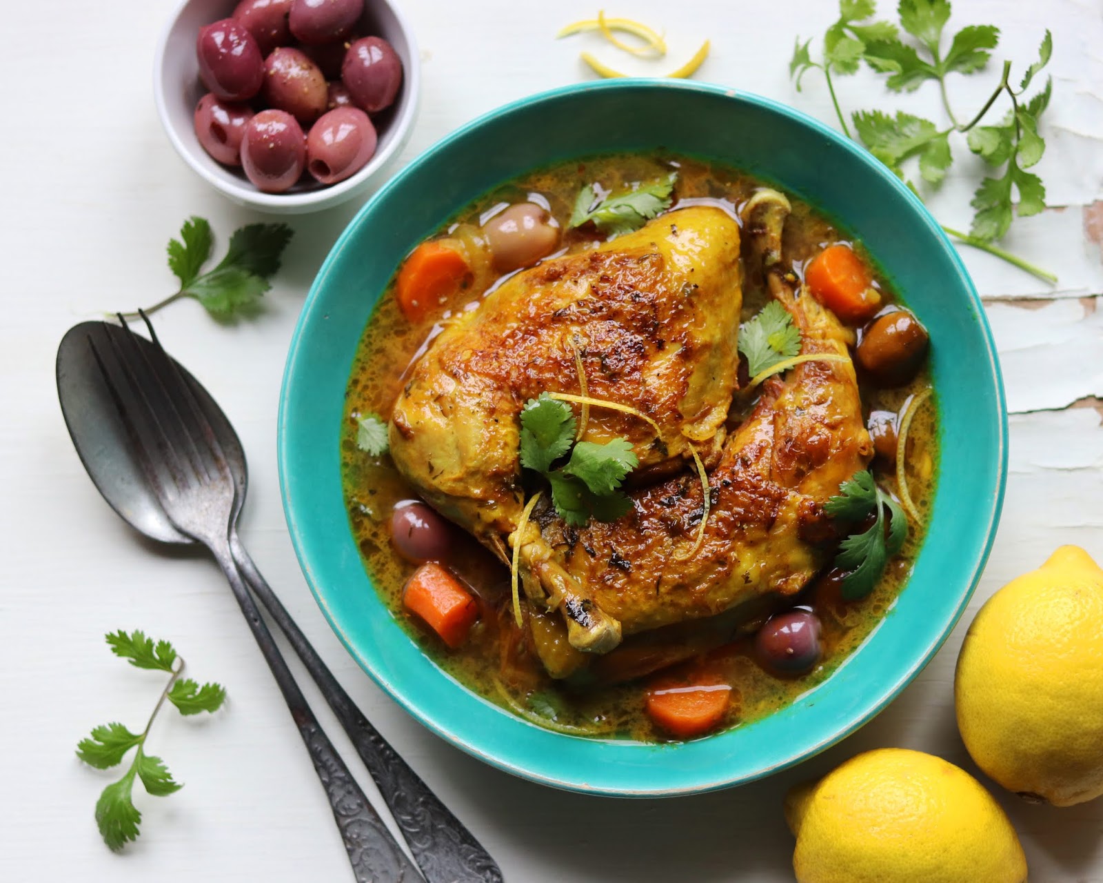The Food Trotter Lemon & Kalamata Olives Chicken Tagine / Tajine de