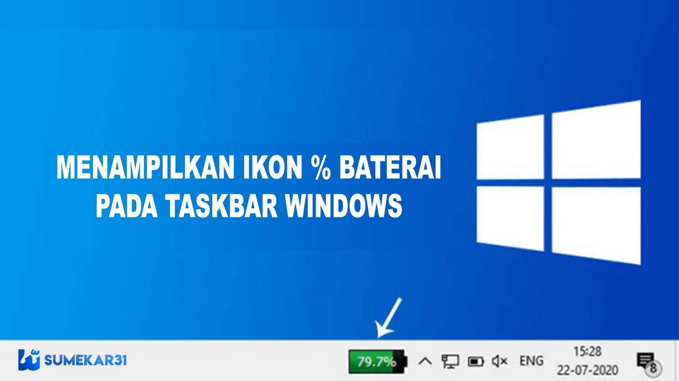 Cara Menampilkan Persentase Baterai di Taskbar Windows 10
