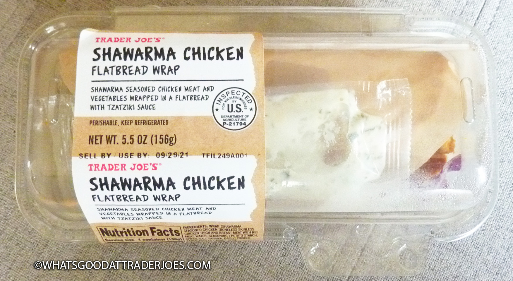 What's Good at Trader Joe's? Trader Joe's Shawarma Chicken Flatbread Wrap