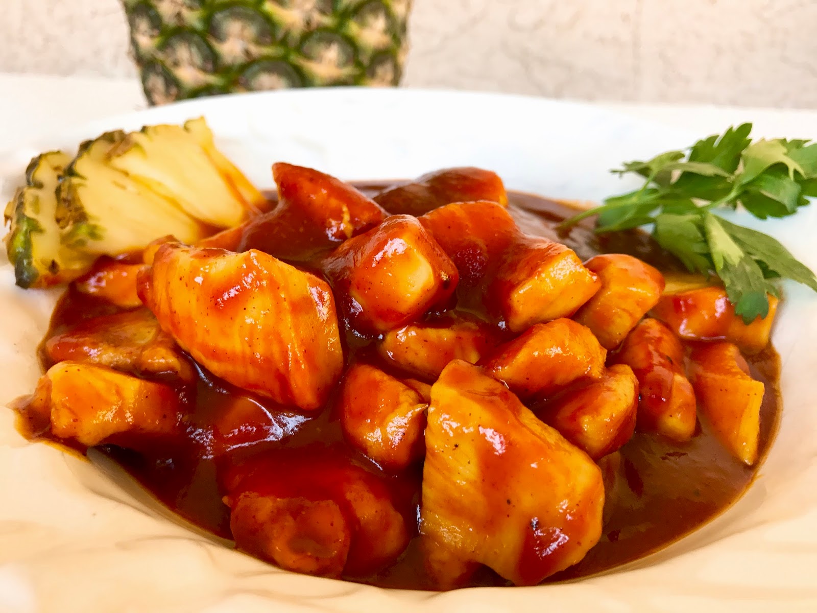 Robin Miller Cooks Chicken with Pineapple Barbecue Sauce