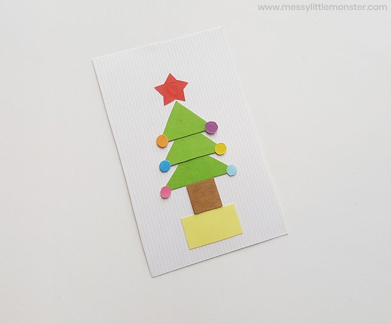 Shape Christmas tree craft for kids