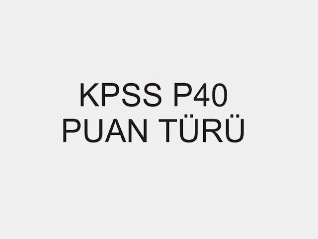 kpss p40 puan türü