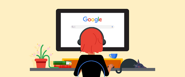Immagine di una persona al computer di schiena.