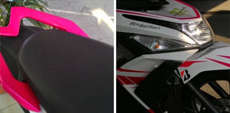 Gambar Modifikasi Yamaha Mio M3 Striping Corak Pink 