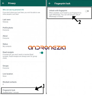 cara mengaktifkan sidik jari di whatsapp