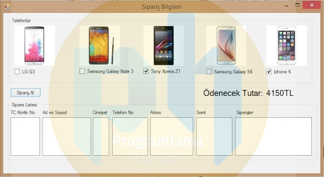 C# ile Sipariş Takip Uygulaması Örneği C# ile Sipariş Takip Uygulaması Örneği