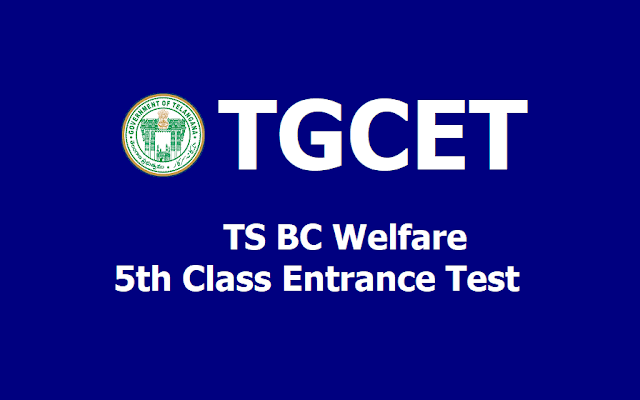 TGCET 2019 MJP TS BC welfare 5th class admission test 2019 TGCET 2019 MJP TS BC welfare 5th class admission test