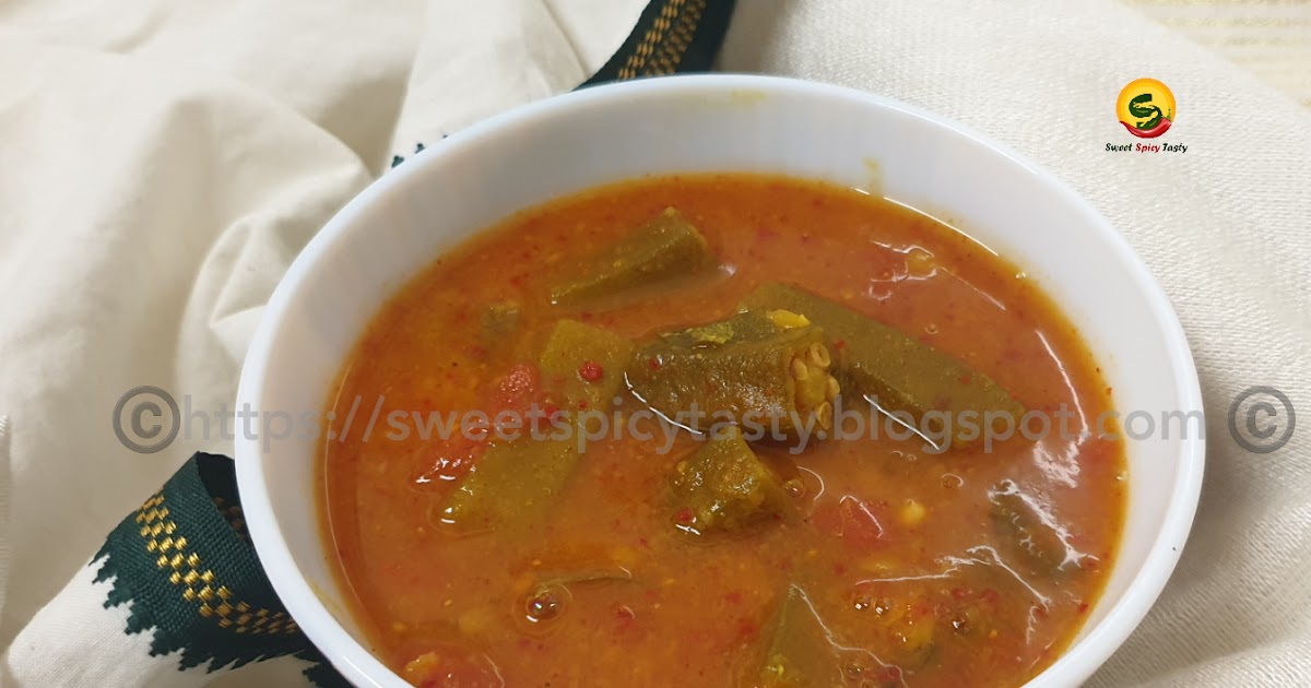 Sweet Spicy Tasty Vendakkai Podi Potta Sambar Lady's finger Sambar