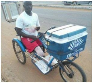 Handicapped Ghanaian Man Who Sells Ice Cream For A Living