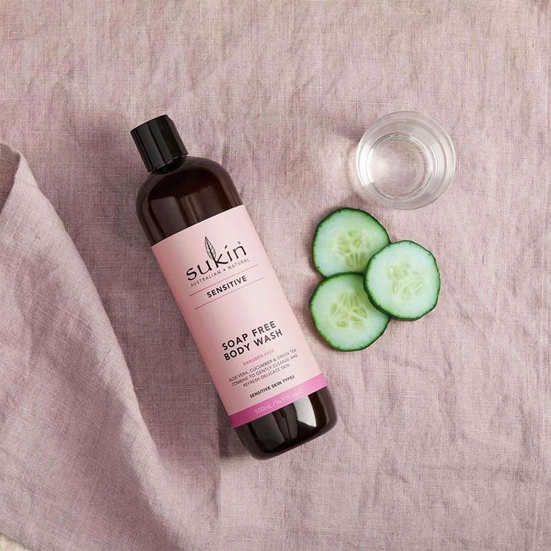 Sukin Sữa tắm không xà phòng cho da nhạy cảm Sensitive Soap Free Body Wash 500ml