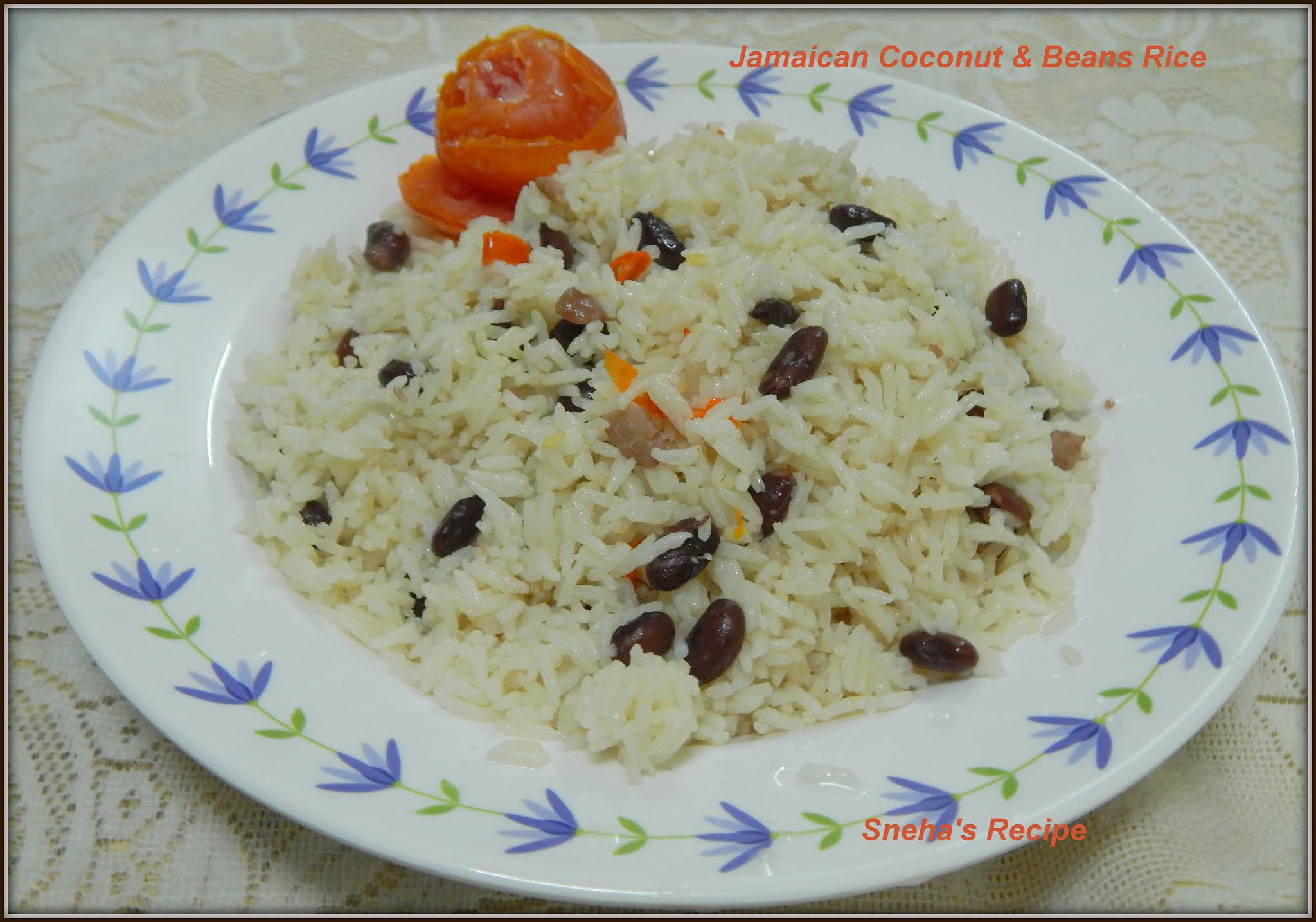 Jamaican Coconut & Beans Rice MultiCookerMonday Sneha's Recipe