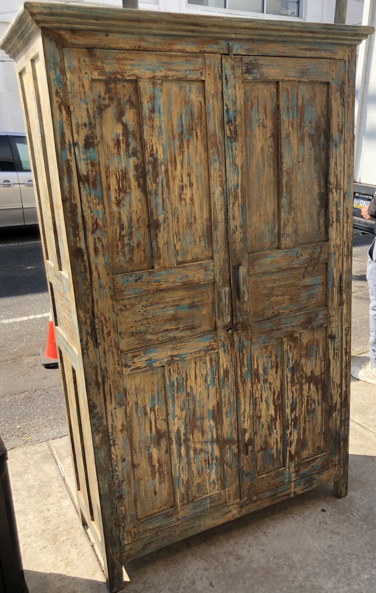Uhuru Furniture & Collectibles 482154 Distressed Armoire 295 SOLD