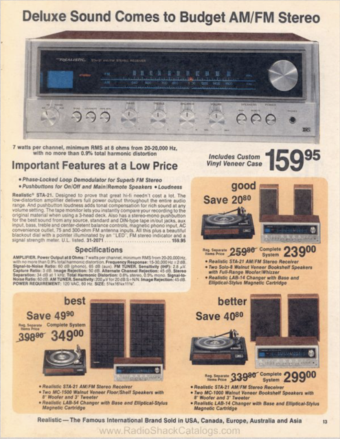 Realistic STA-21 Receiver AMFM