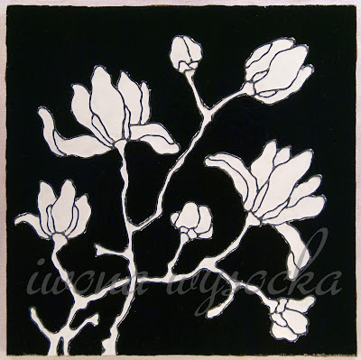 płytka, kafelek, biała magnolia, Iwona Wysocka