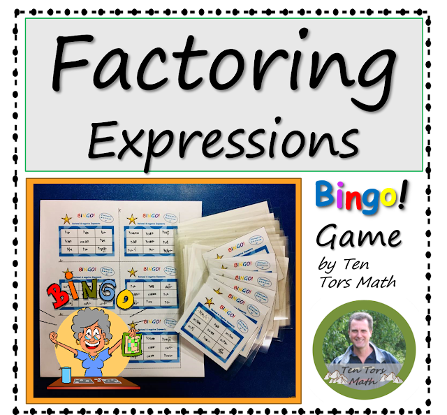 Factoring Expressions (Free) Activity ~ TenTors Math Teacher Resources