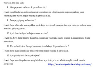 Contoh Soal Psikotes Olahraga