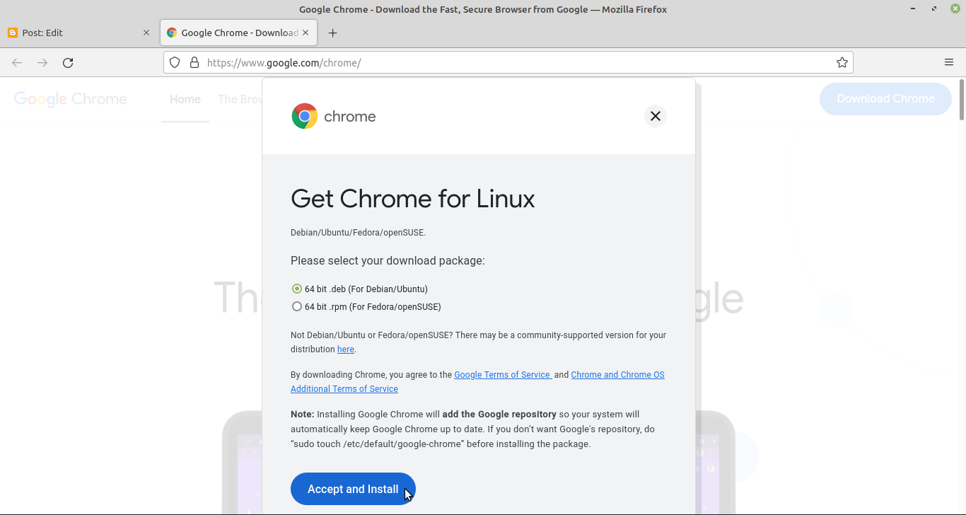 Cara Install Google Chrome di Linux Mint Sebardi Blog