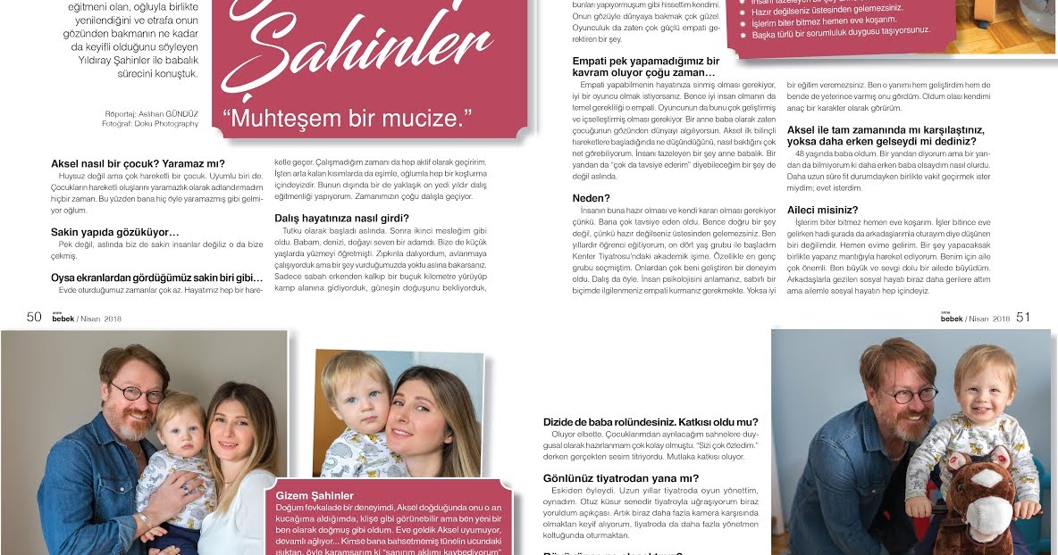 Aslihan Gunduz Her Sey Kisisel Blog Yildiray Sahinler Anne Bebek Dergisi 208 Nisan Sayisi