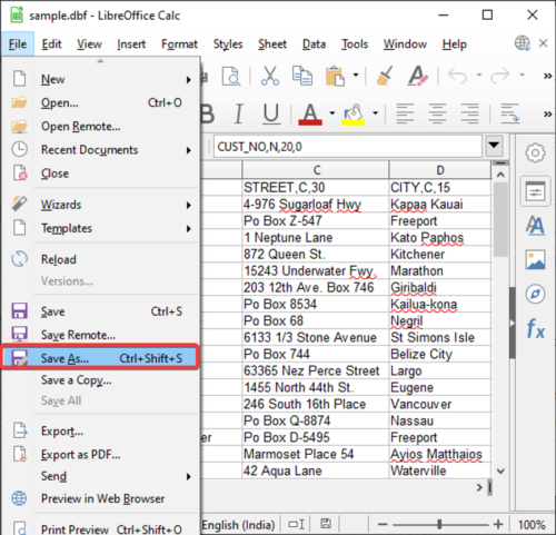 Convertir DBF a Excel