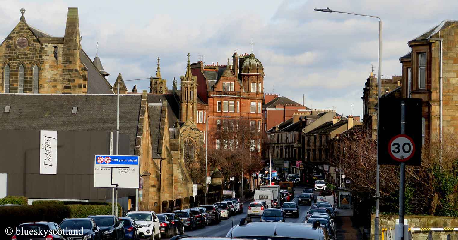 Alex and Bob`s Blue Sky Scotland Shawlands. Shawbridge Street. Then