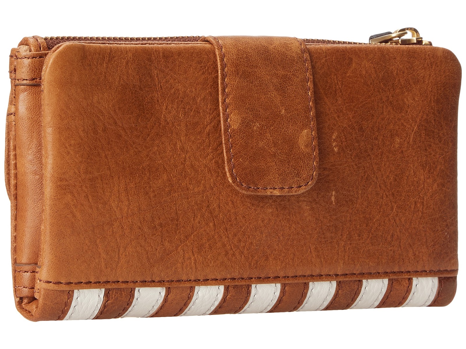 USA Boutique: FOSSIL Emory Leather Clutch Wallet - Brown Multi