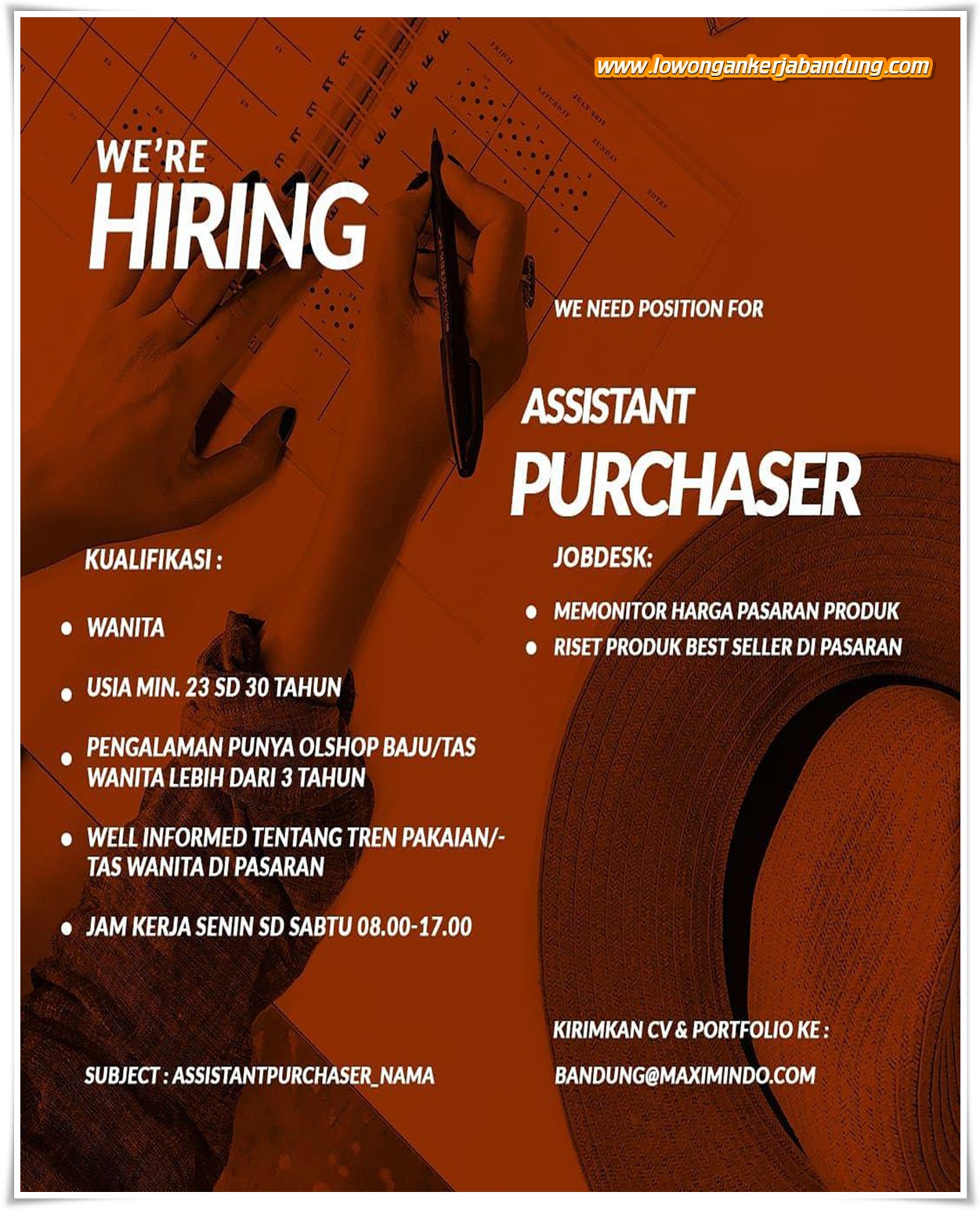 Lowongan Kerja Bandung Assistant Purchaser Maximindo.com - Lowongan