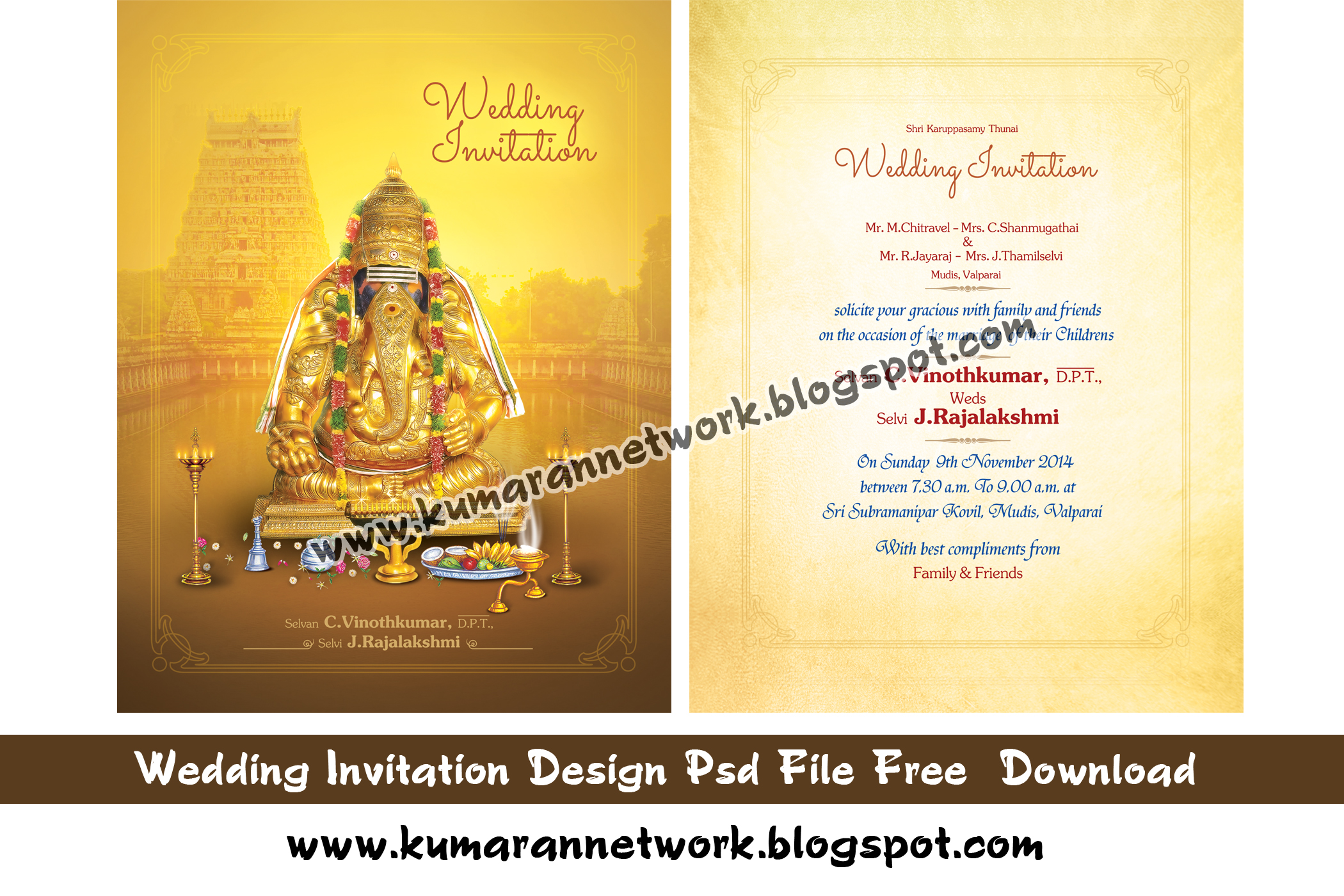 Wedding Invitation Design Psd File Free Download - Kumaran Network
