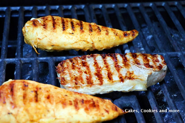 Poulet und Steak vom Grill