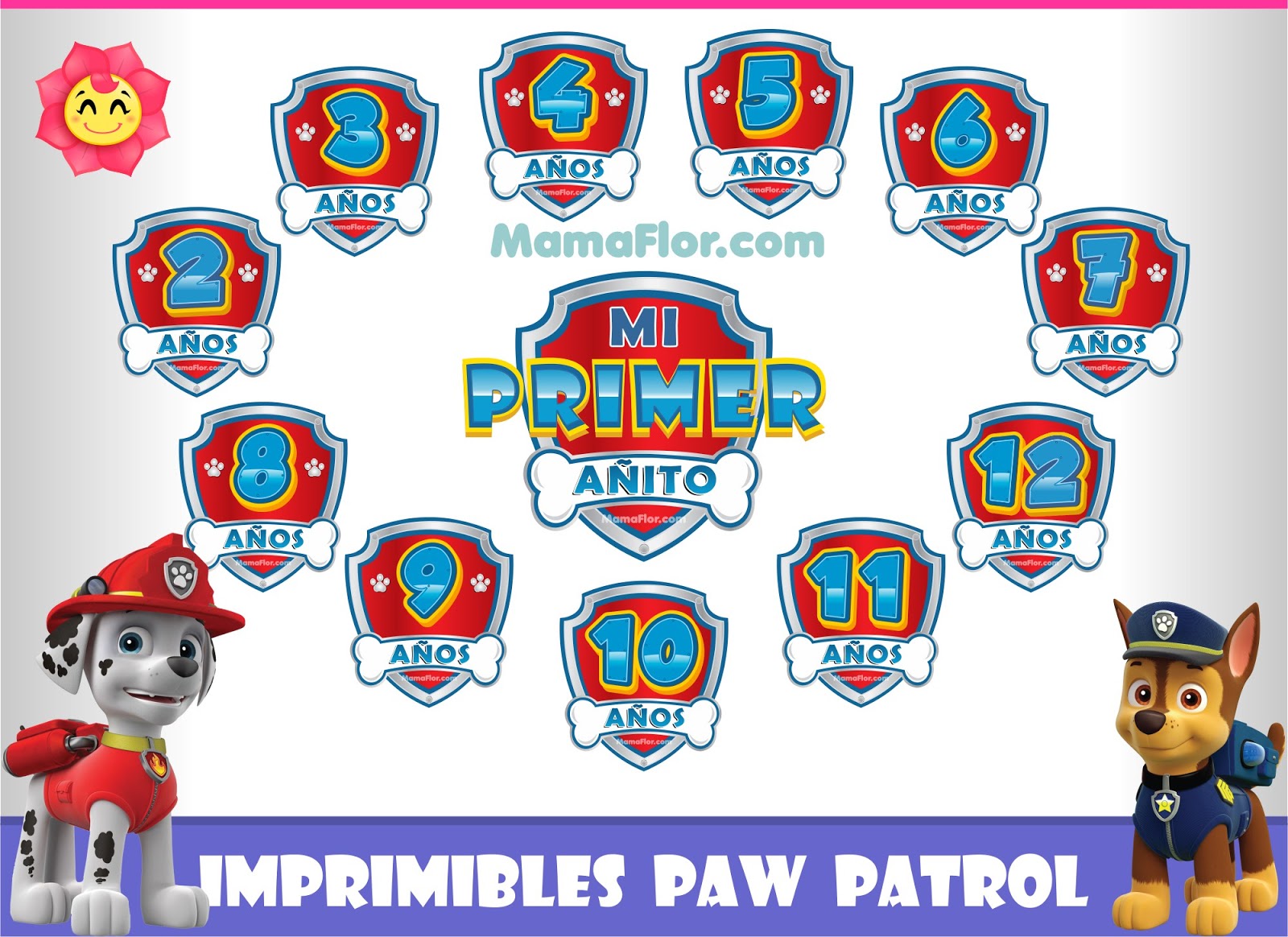 Números de Cumpleaños de la Patrulla Canina - Stickers de Paw Patrol 