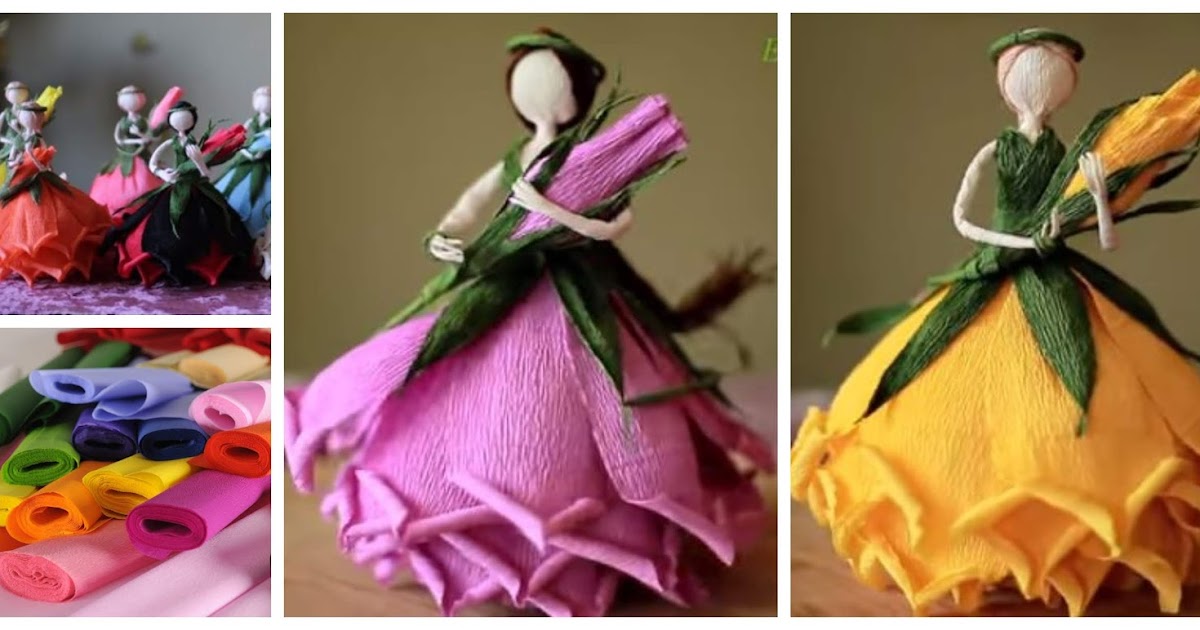 Aprende cómo hacer muñecas con forma de rosa hechas de papel crepe ~  cositasconmesh