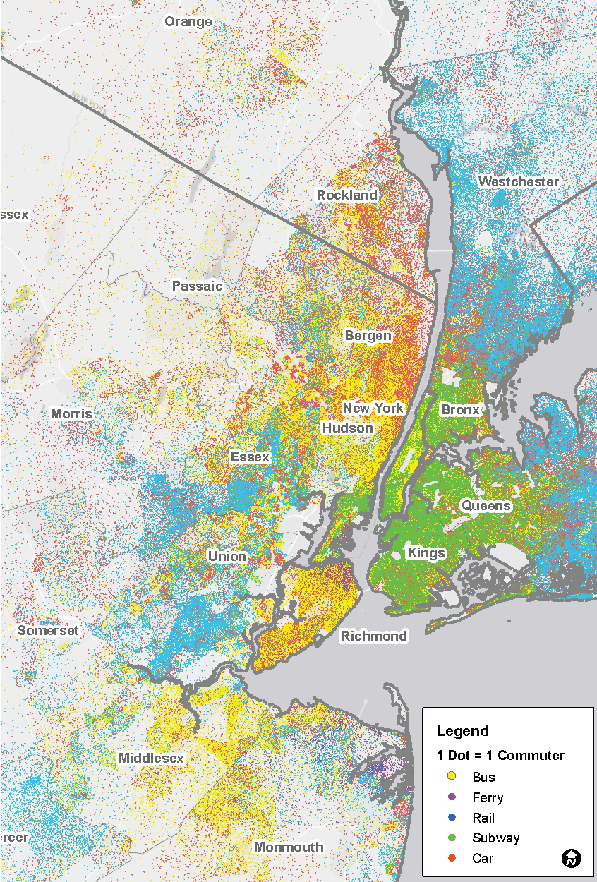 How commuters get to Manhattan