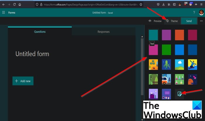 MicrosoftFormsにテーマを追加する方法