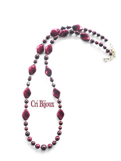 collana online bordeaux con perle